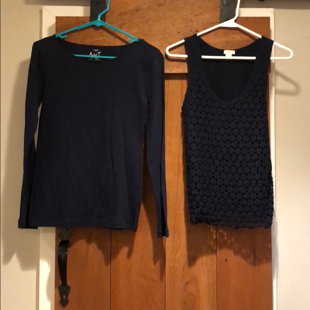 BUNDLE JCREW artisan tee and navy tank top